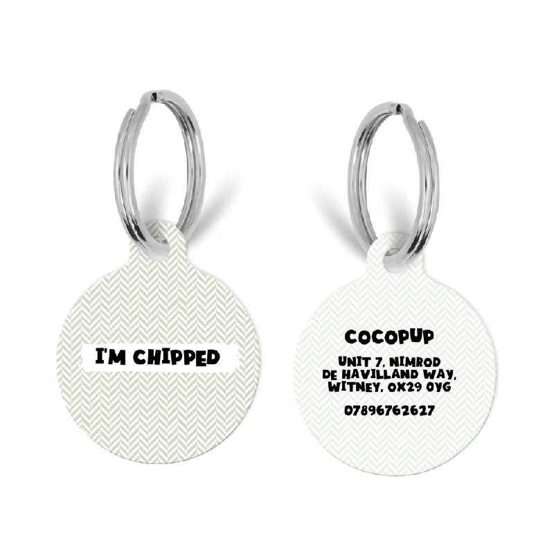 Personalised Text ID Tag - Sage Tweed