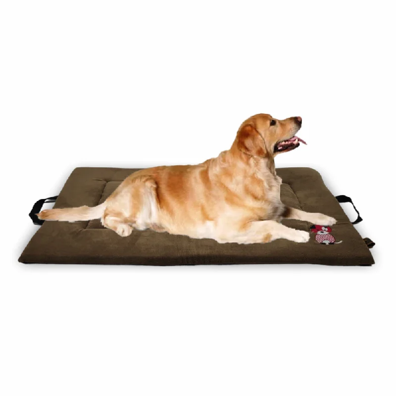 Petter World Memory Foam Base with Cooling Gel Summer Mat for Dogs and Cats (Mocha Brown)