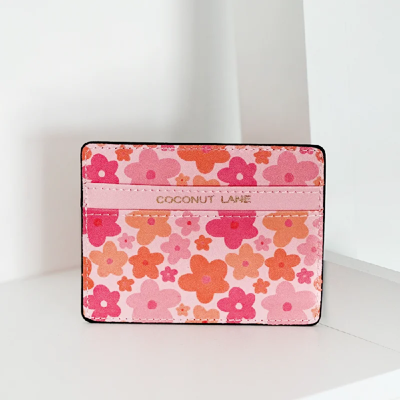 Pink & Orange Bloom Card Holder by Coconut Lane