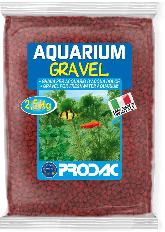 PRODAC Šljunak za akvarij, kvarcni, 2-3 mm, crveni, 2,5kg