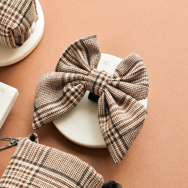 Pup Plaid Sailor Bow Tie