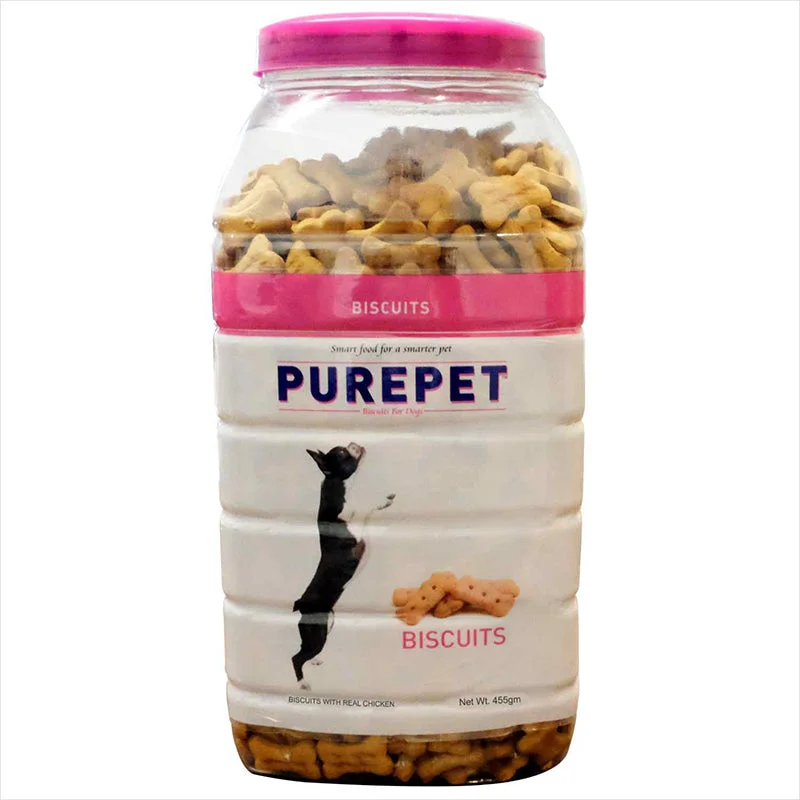 Purepet Real Chicken with Mutton Flavor Biscuits (Jar) Dog Treats