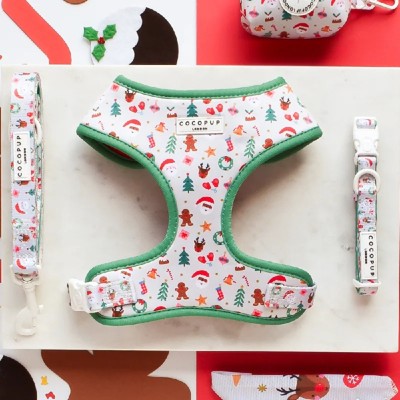 Christmas Pawty Adjustable Neck Harness, Lead & Collar Bundle