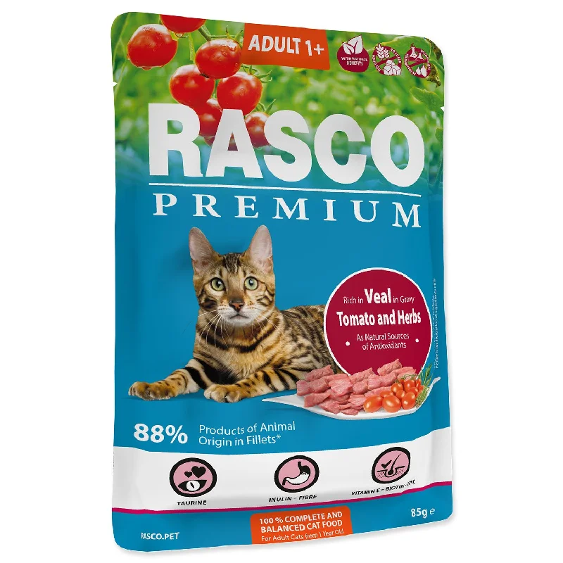 RASCO Premium Cat, vrećica, bogato teletinom, u umaku, 85g