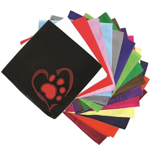 Red Paw Heart Bandana- Many Colors