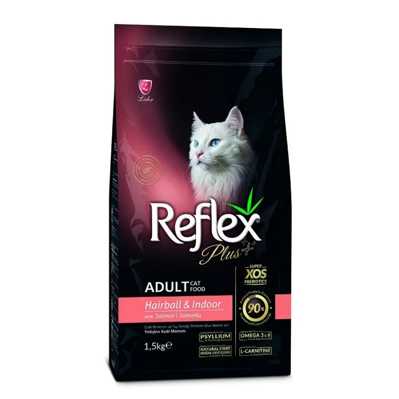 Reflex Plus Adult Cat Hairball & Indoor With Salmon Dry Cat Food