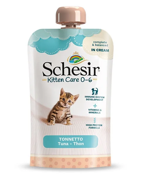 SCHESIR KITTEN Care, tunjevina u kremastom umaku, 150g