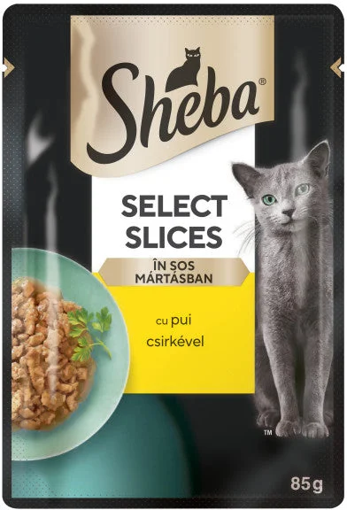 SHEBA Select Slices Plic hrană umedă pentru pisici adulte, cu Pui în sos 85g