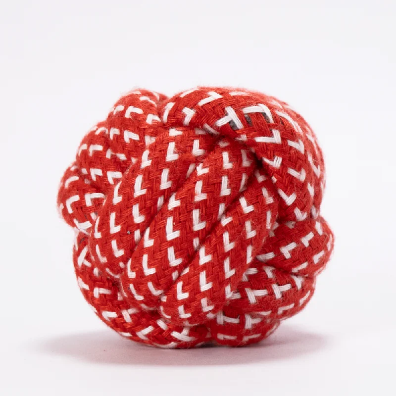 Skatrs Ball Rope Toy for Cats & Dogs (Red)