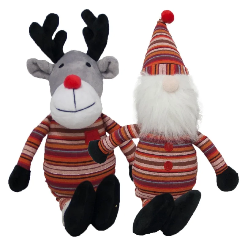 Christmas Dog Toy | Stripey Reindeer or Santa| 46cm