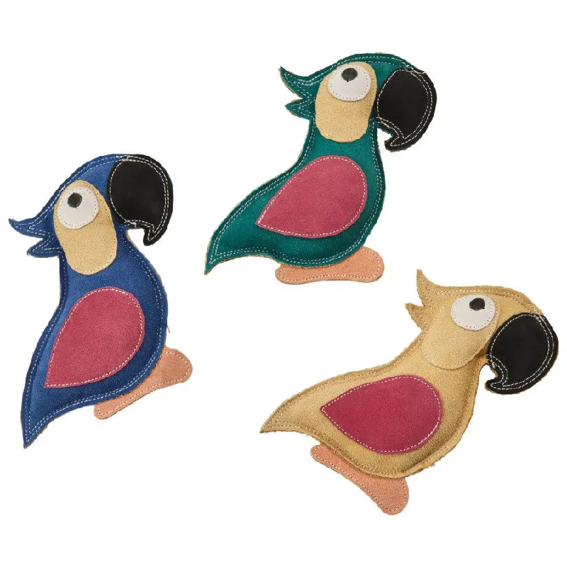 Spot Dura-fuse Leather Parrot Dog Toy Assorted, 8 in