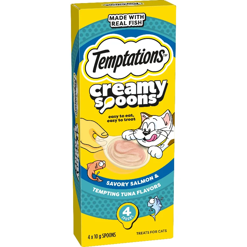 Temptations Creamy Spoons Savory Salmon & Tempting Tuna Flavour Cat Treats 10g x 4