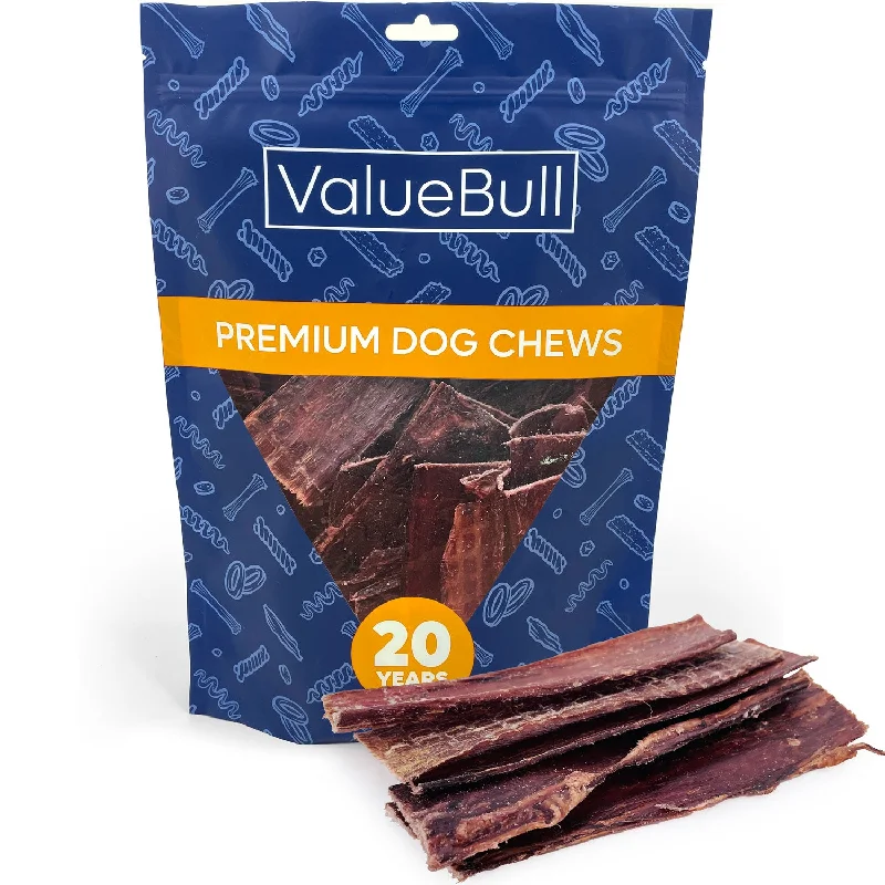 ValueBull Beef Jerky Gullet Strips Dog Chews, 25 Count