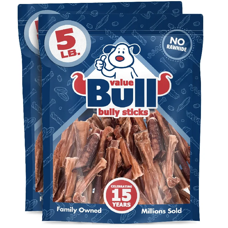 ValueBull Bully Stick Bits Dog Treats, 0-4 Inch, 10 Pounds