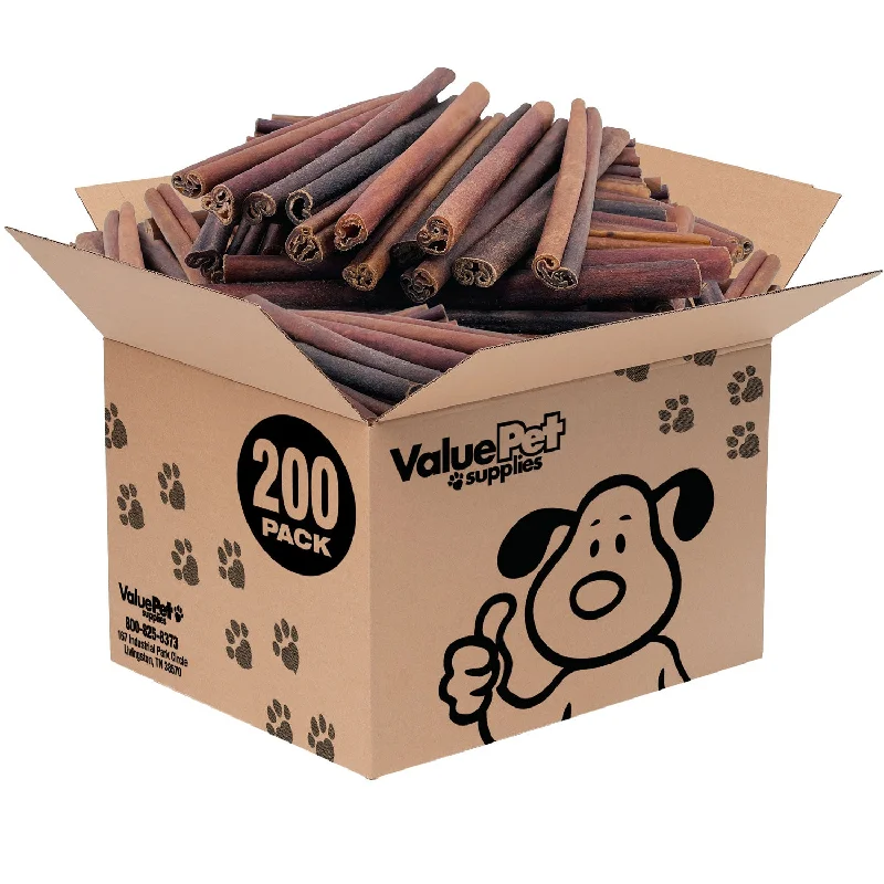 ValueBull Collagen Sticks, Beef Dog Chews, Jumbo 12 Inch, 200 Count BULK PACK