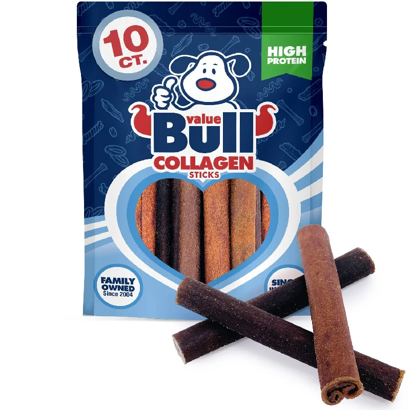 ValueBull USA Collagen Sticks, Premium Beef Dog Chews, Jumbo 6 Inch, 10 Count