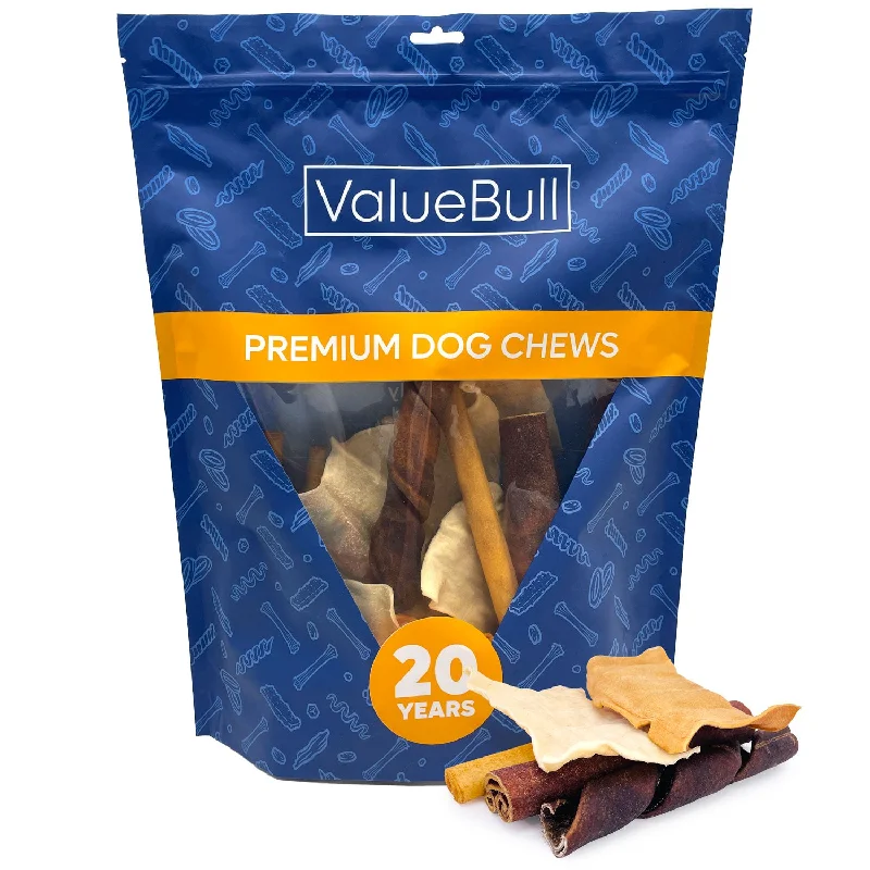 ValueBull USA Collagen Dog Chews Variety Mix, Fun Shapes, 1 Pound