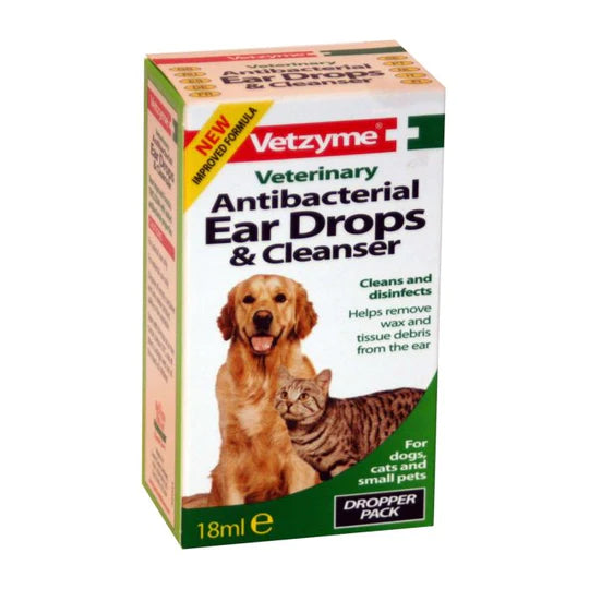 Vetzyme - Anti-bacterial Ear Drops & Cleanser - 18ml