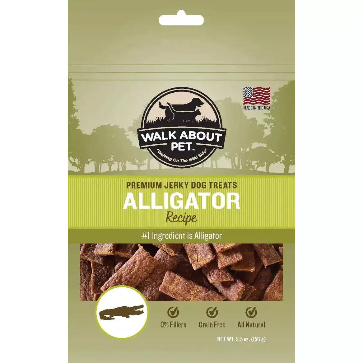 Walk About Pet Alligator Jerky Dog Treat