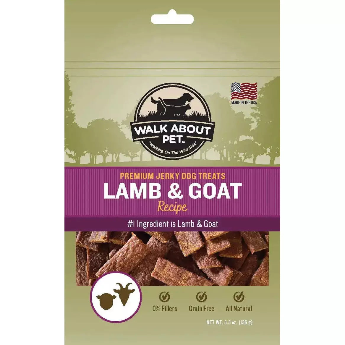 Walk About Pet Lamb & Goat Jerky Dog Treat