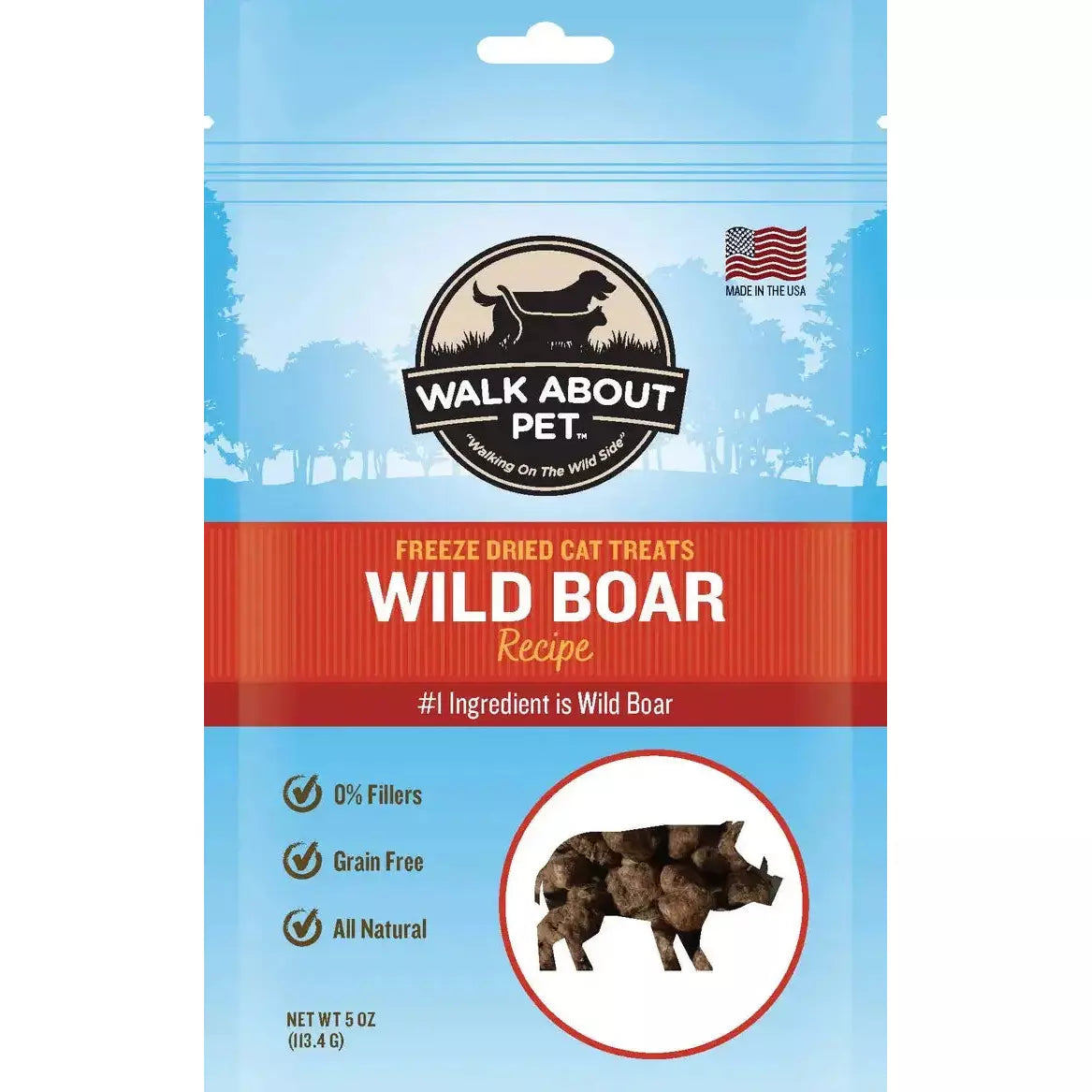 Walk About Pet Wild Boar Freeze Dried Cat Treat