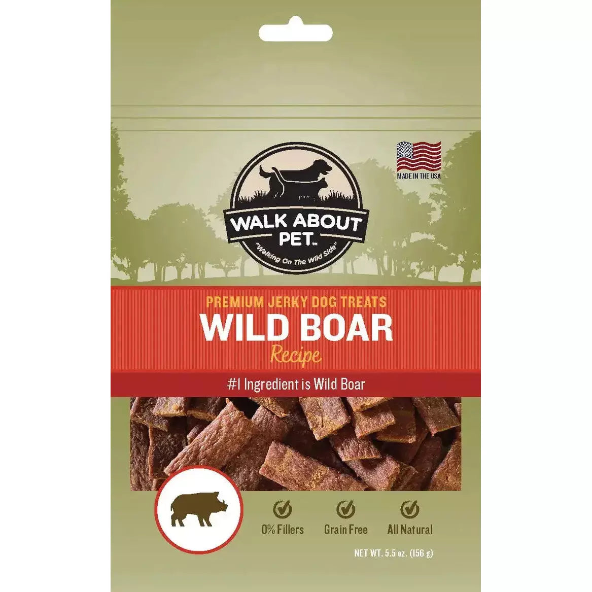 Walk About Pet Wild Boar Jerky Dog Treat