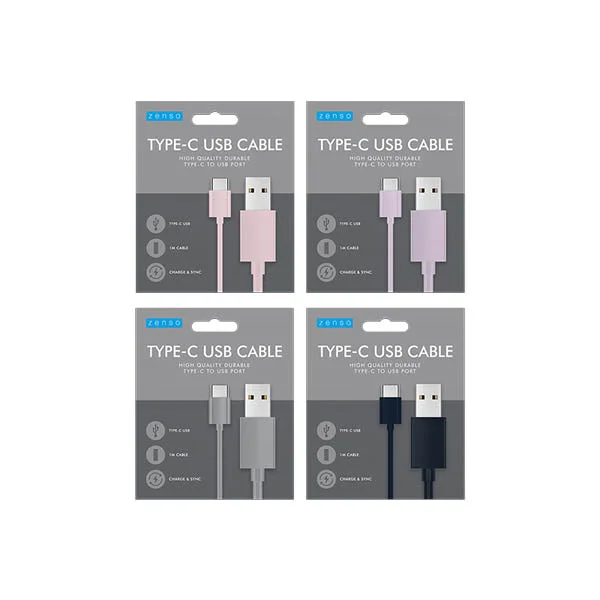 Zenso Type C Usb Cable Coloured 1 Metre