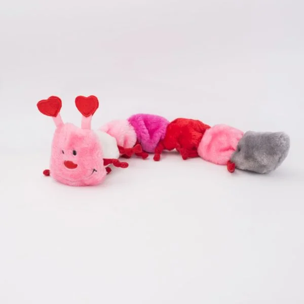 Zippy Paws Valentine Caterpillar 6 Squeakers