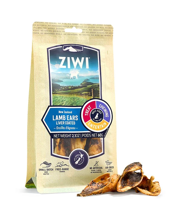 ZiwiPeak Lamb Ears Dog Treats - 60G