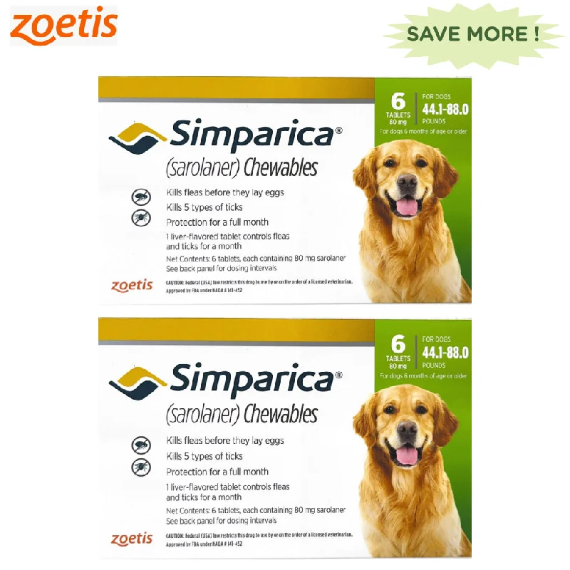 Zoetis Simparica 20-40kg Dog Tick and Flea Control Tablet Combo (6+6 tablets)